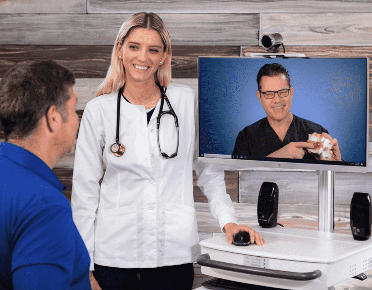 patient having televisit appointment example